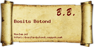 Bosits Botond névjegykártya